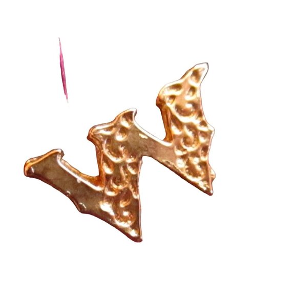 Vintage Gold-Tone "W" Monogram Brooch Pin Jewelry Accessory - Picture 2 of 2